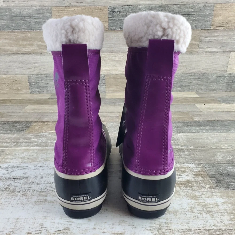 Sorel Yoot Pac Womens Snow Boots Sz 7 Purple Black Waterproof Non-Slip Winter